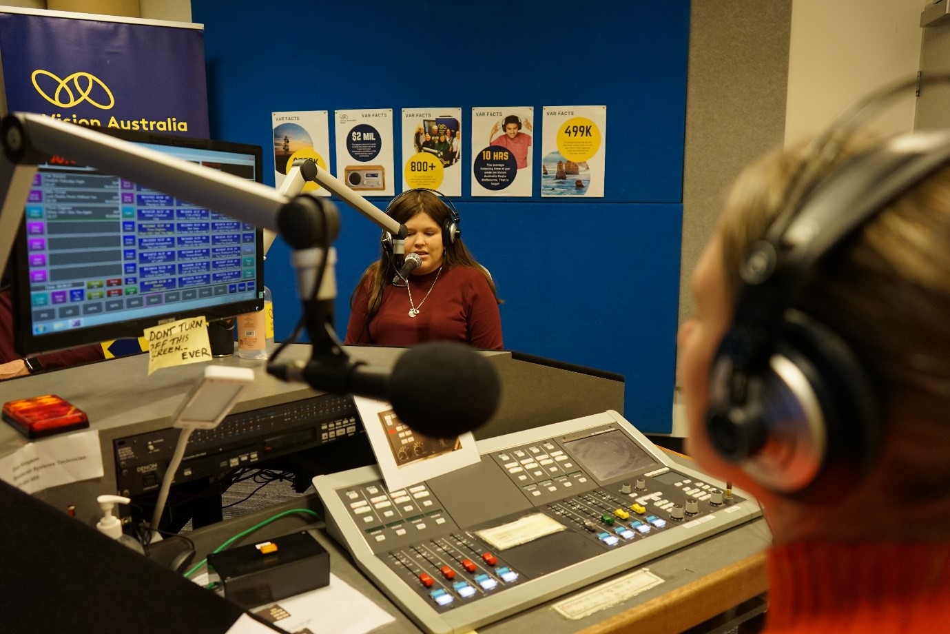 Behind The Scene's podcast producers behind the microphones at Vision Australia Radio