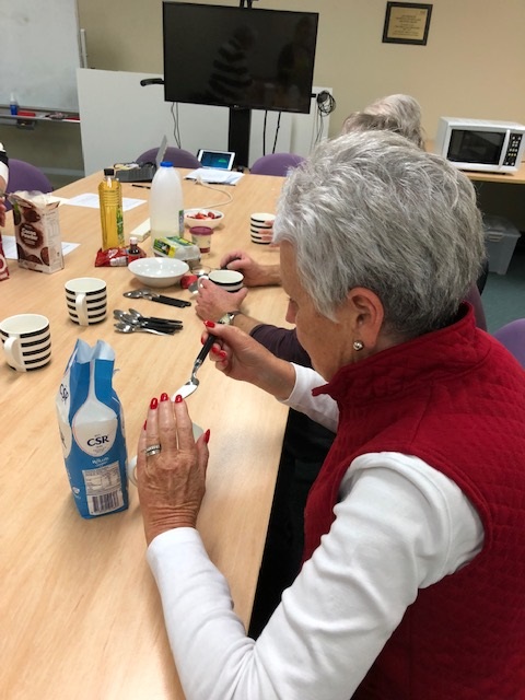 Albury Get Online participants cooking the recipes they found through google home