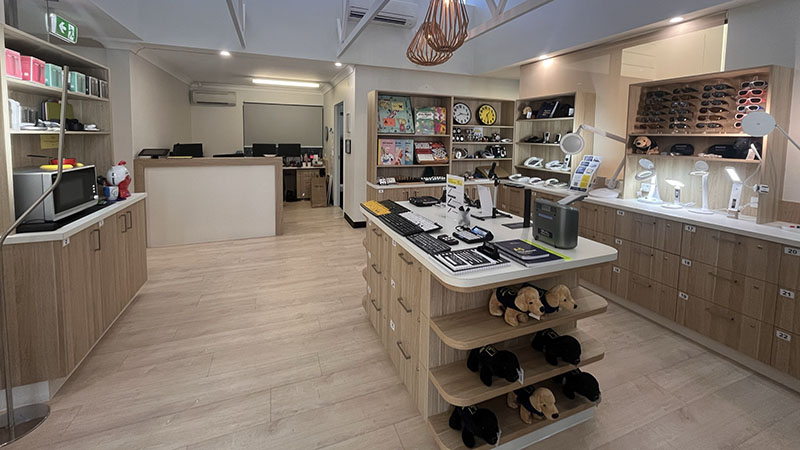 Variety of assistive technology on display inside the Townsville Vision Store.