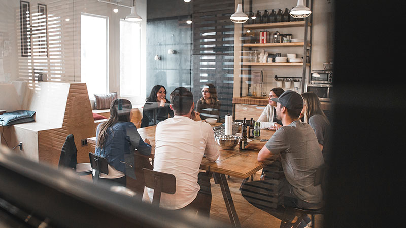 Collaborative meeting in an office