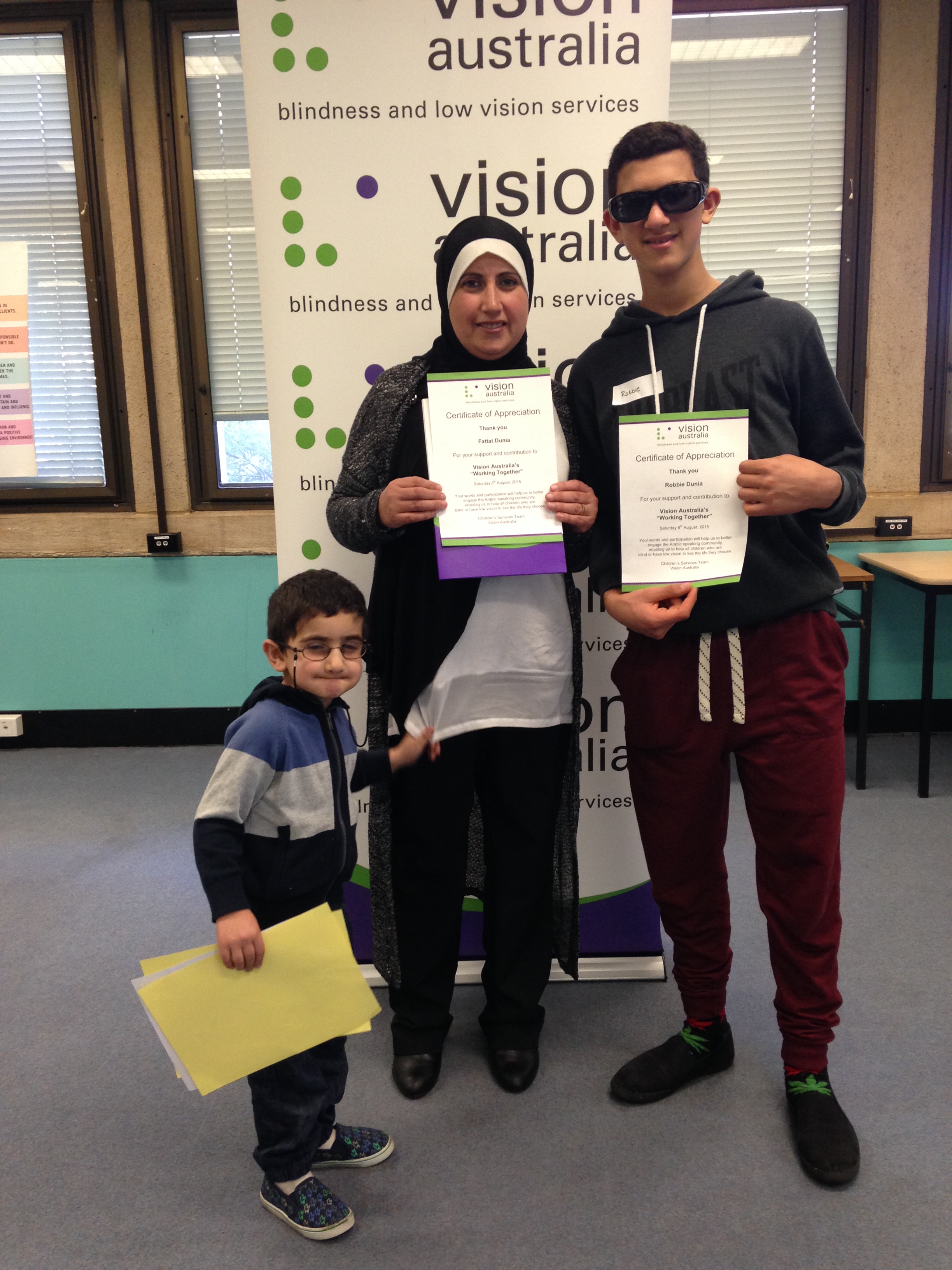 Isaac, Fattat and Robbie Dunia at the Arabic Workshop