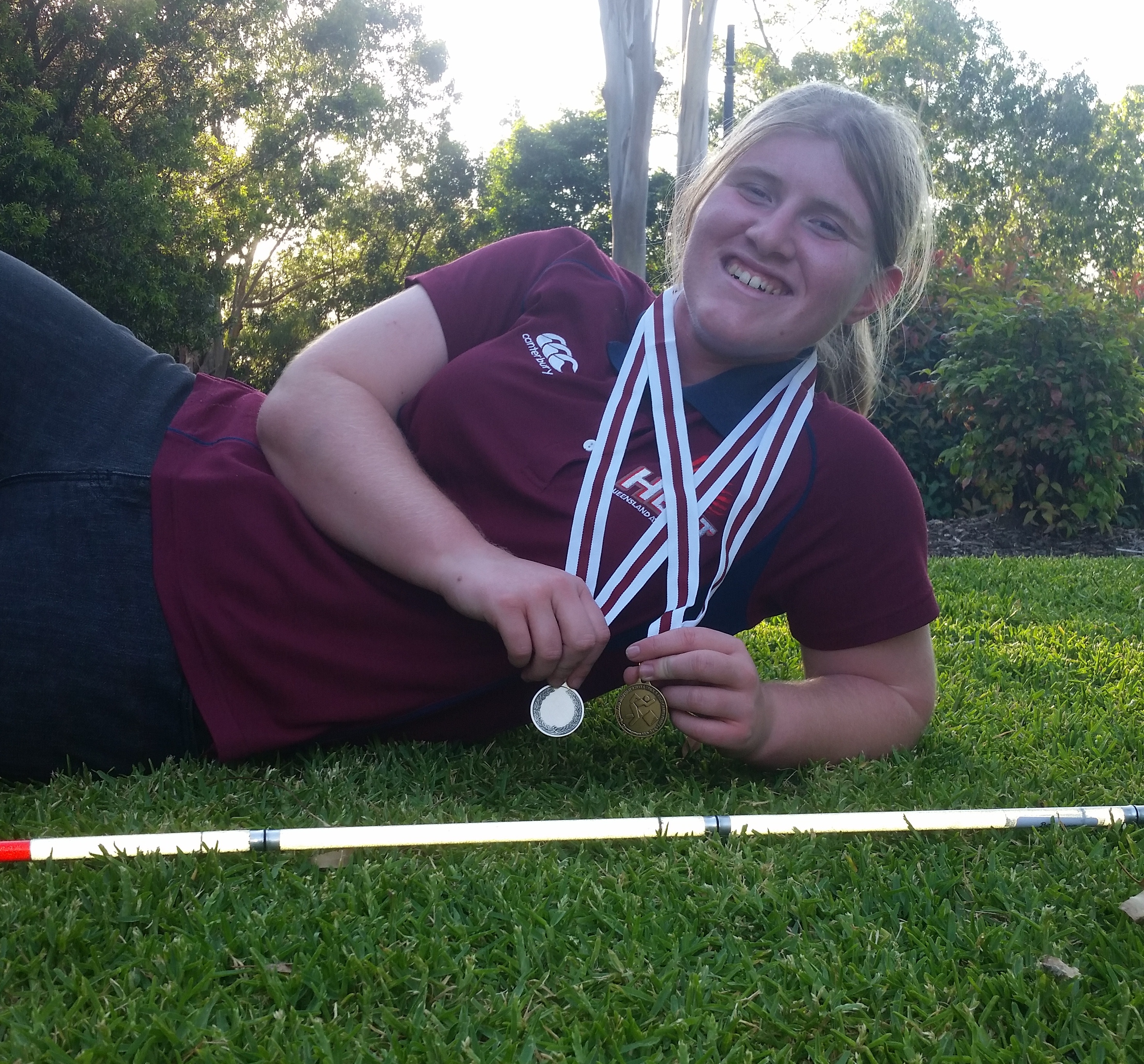 Kyra Domrow with two of her recent medal wins