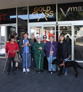 Group photo outside the cinema