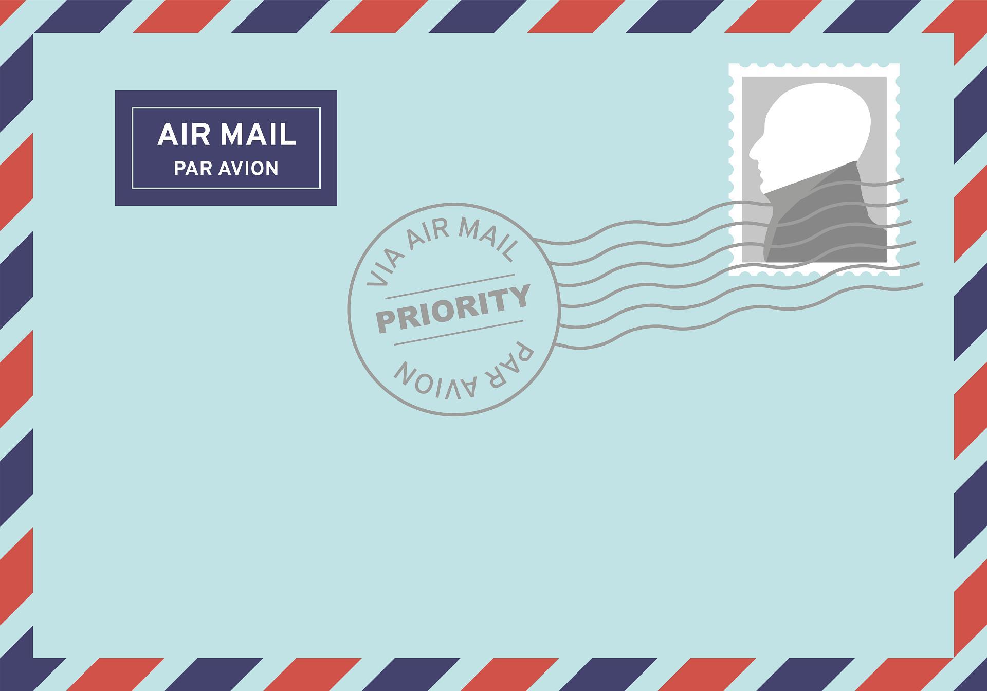 A stylised cartoon depiction of an envelope.