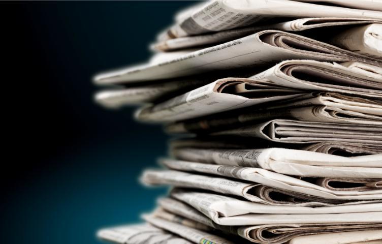 A stack of newspapers